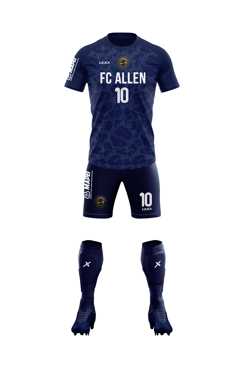 【US規格】希少  VS VERSUS サッカーシャツ ブルー L FC ALLEN - Navy kit - Short sleeve
