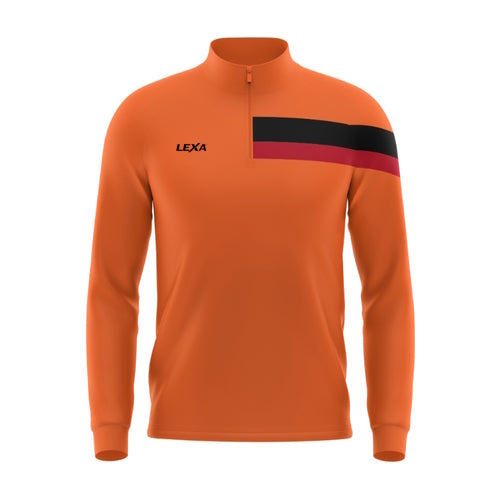 Orange Zip Pullover Men - LEXA SPORT